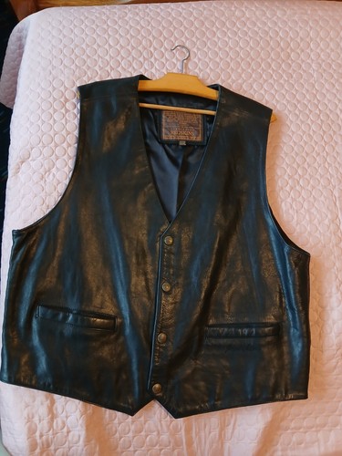 Gilet cuir biker doublé - cuir, l