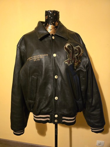 Blouson cuir vintage dragon - cuir,